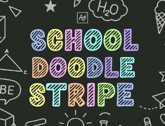 Bringing Playful Charm to Your Shop with School Doodle Stripe