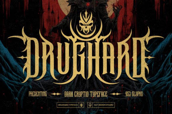 Drughard Typeface: A Sinister Blackletter for Bold Brand Identity